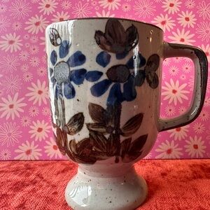 Vintage Fed Roberts Stoneware Footed Coffee Mug